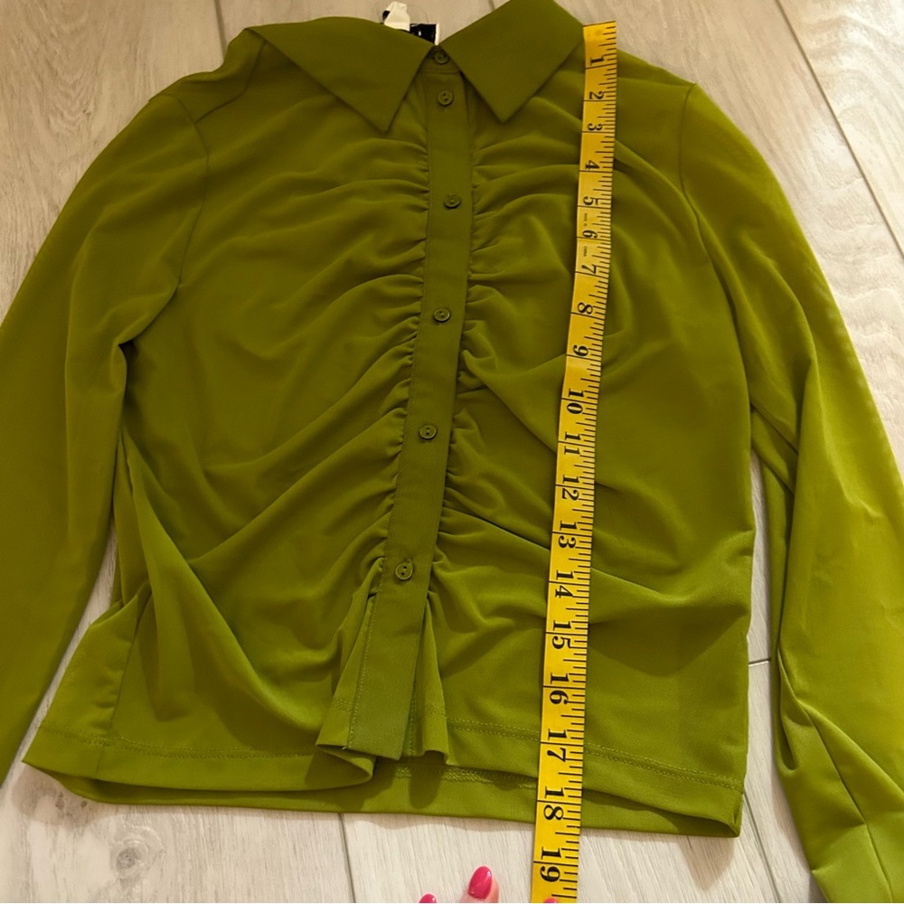 Topshop Mesh Button Down - Picture 4 of 9